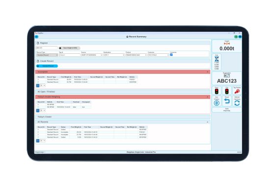 Weighbus Single Axle Industrial Software