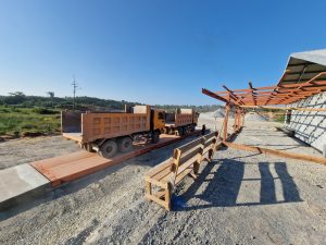 Truck on weighbridge